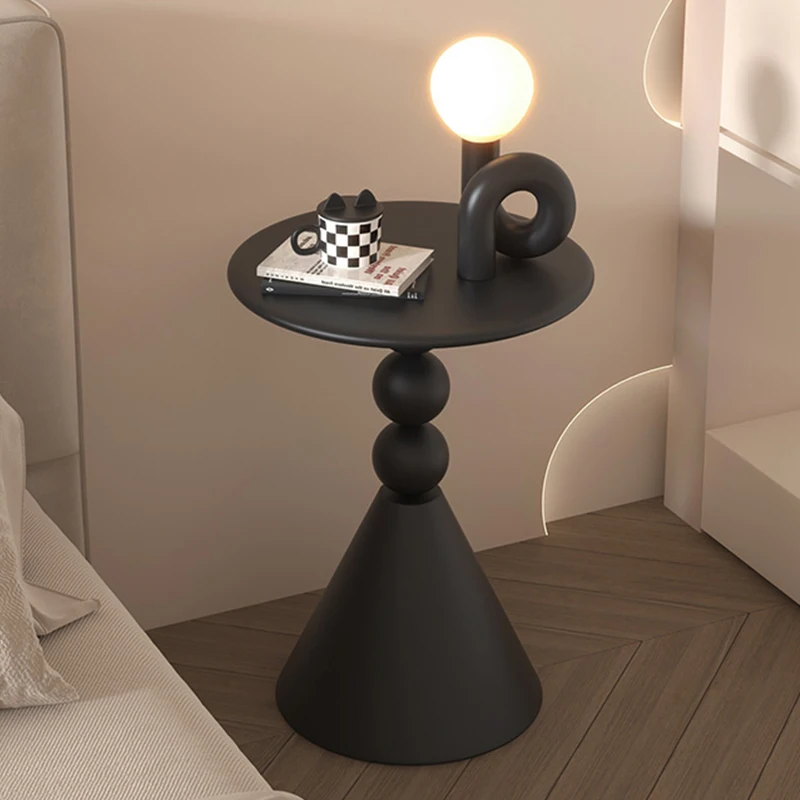 Cheap Wholesale Living Room Coffee Table Round Small Side Table Cream White Bedside Modern Minimalsit Style Corner Side Table