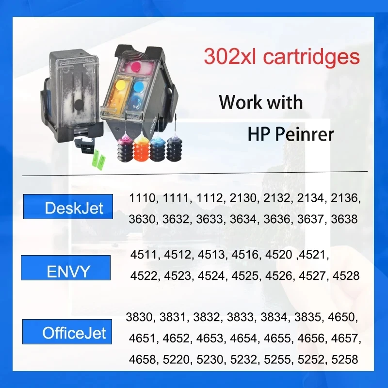 302 Ink Cartridge Remanufactured For HP 302 302XL DeskJet 1110 2130 for HP302XL Envy 4520 NS45 Officejet 3630 3639 printer