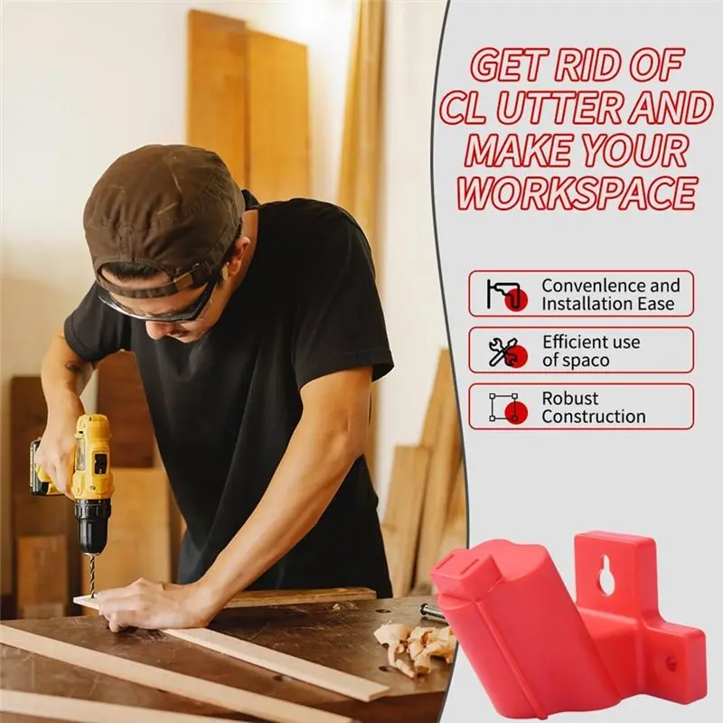AT63-Battery Mount Holder For Drill 12V Wall Mount Plastic Tools Storage
