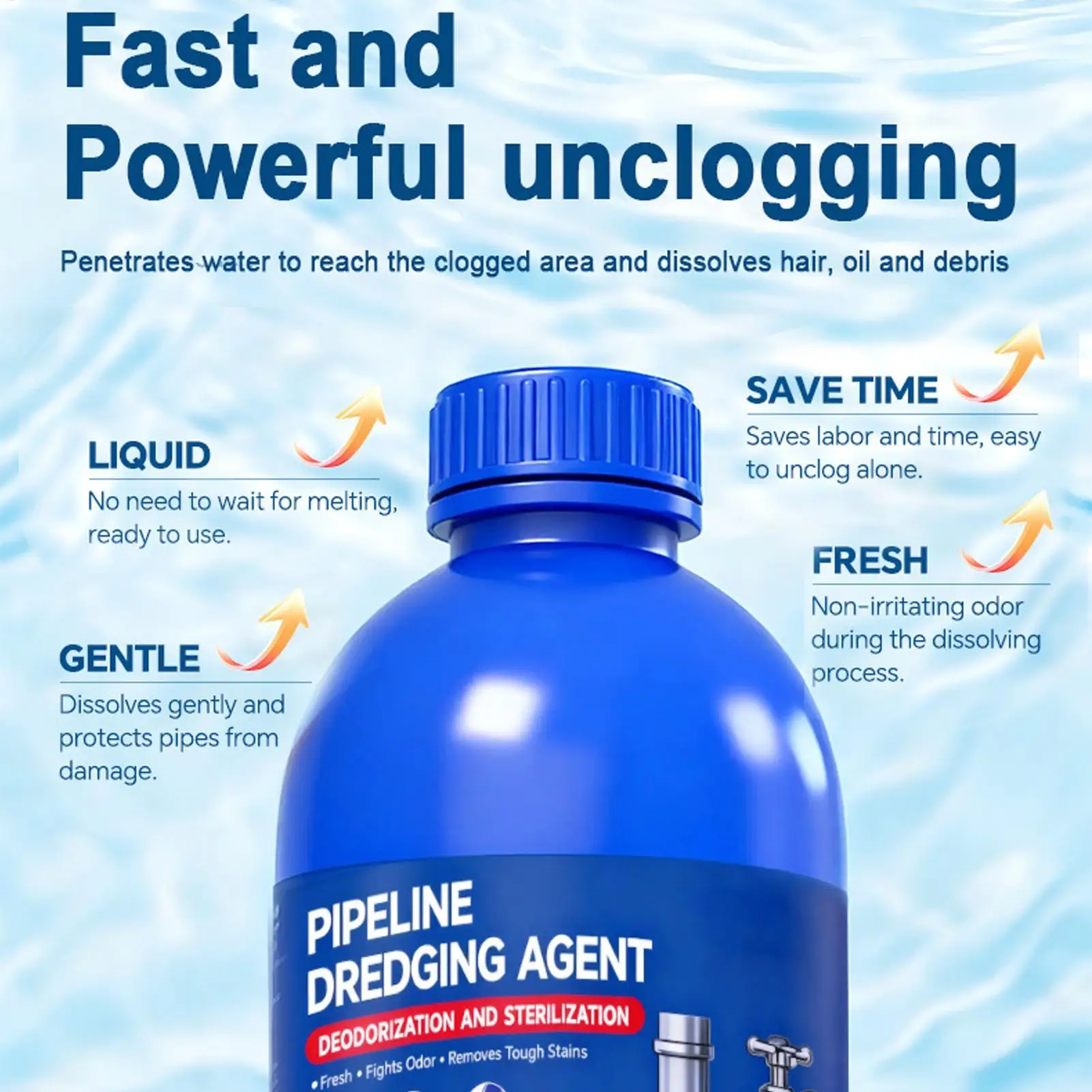Drain Cleaner 300g Powder Fast Acting Unclog Drain Opener for Sink Shower Bathtub Toilet Hair Grease Soap Scum Prevents Odors view 4