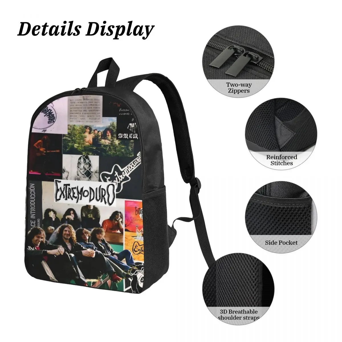 3Pcs Extremoduro Rock Band Backpack Set for Boy Girl Pen Bags Bookbag Sets with Lunch Box For Primary School Students Daypack