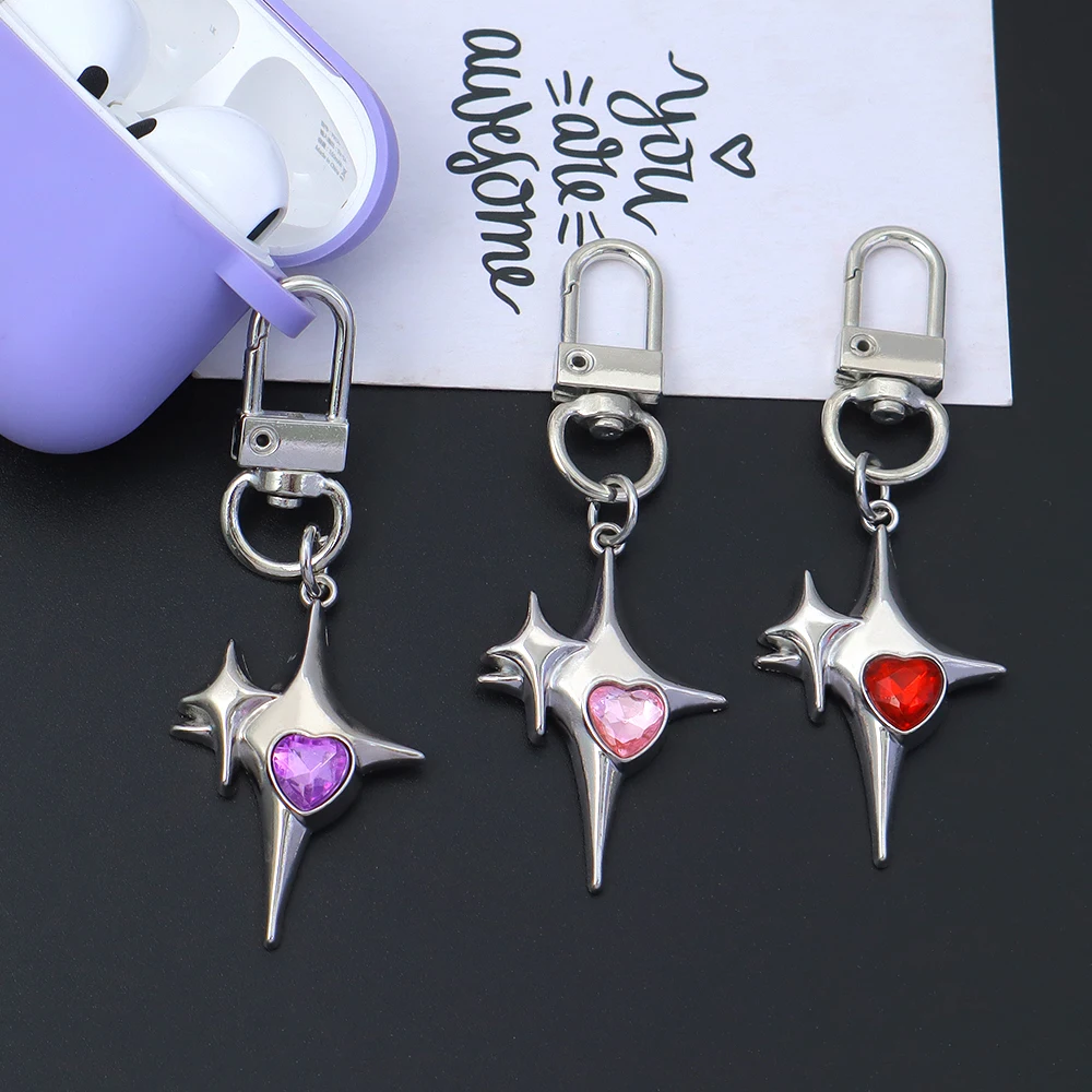 Y2k стилей, кулон со звездой, брелок, блестящий брелок в форме сердца со стразами, кошелек, украшение для сумки, женские ювелирные изделия для девочек, подарок Y2k стилей, кулон со звездой, брелок, блестящий брелок в форме сердца со стразами, кошелек, украшение для сумки, женские ювелирные изделия для девочек, подарок
