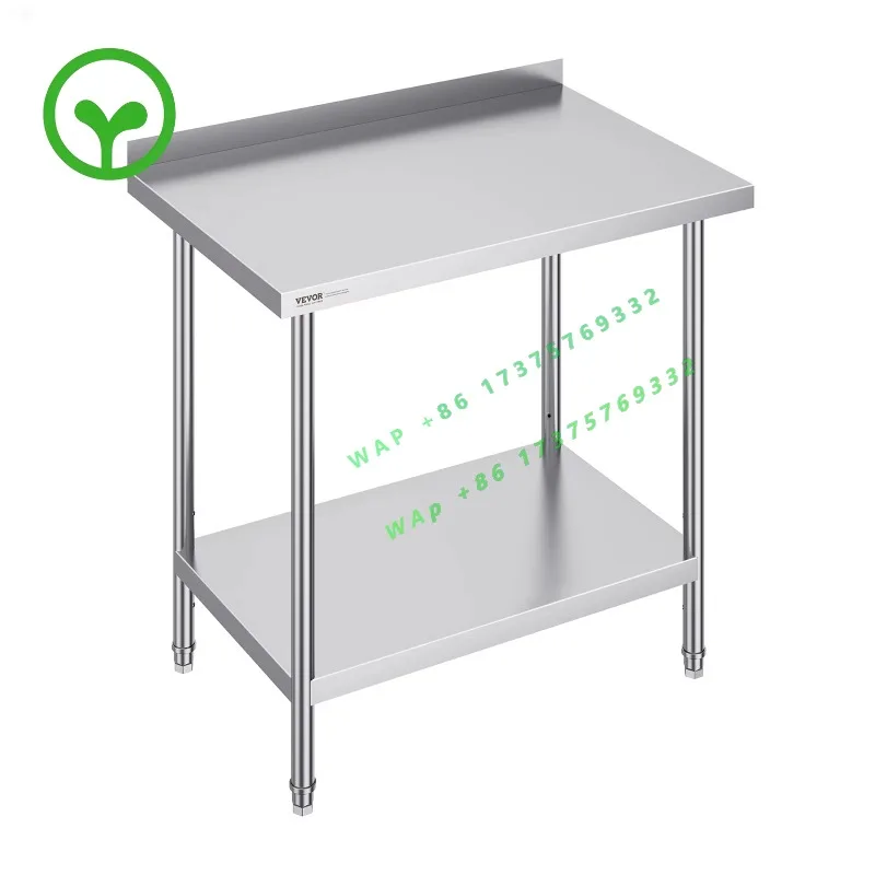 【Premium】SucceBuy Stainless Steel Work T le Commercial Heavy   Food Prep Workt le with Adjust le Height for Restaurant Home