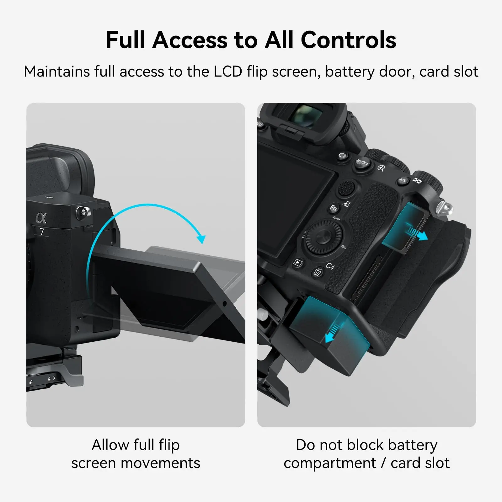 SmallRig Rotatable Collar Mount Plate for Sony Alpha 1/A7/A9/FX Series Camera Fits Plate for Arca-Type & for Manfrotto RC2 -4244