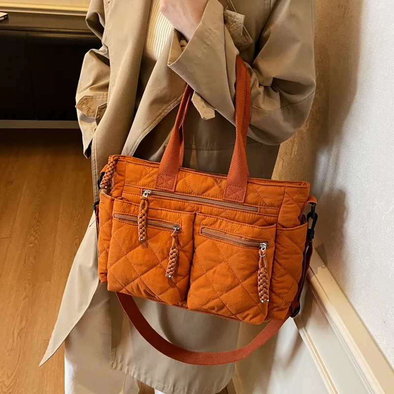 

Large capacity Tote Bags for Women Shoulder Side Bag Fashion Space cotton Shopping Bags Multi-pocket Messenger Bag Lady Handbags