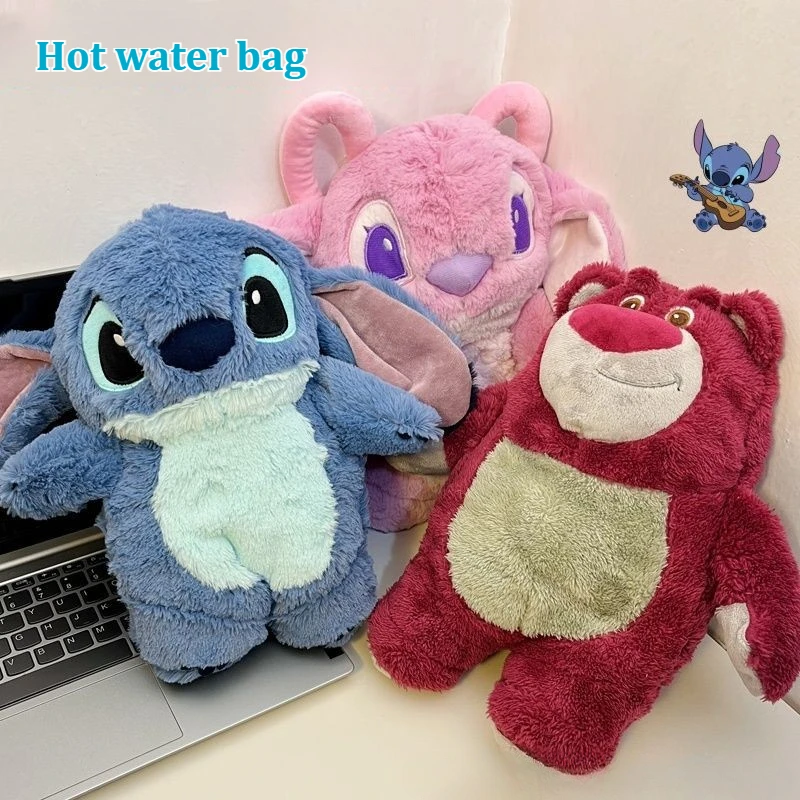 Disney Stitch Angel Lotso Hand Warm Bottle Hot Water Bottles Portable Warm Hand Bag Hand Warmer Holiday Gift for Girlfrien