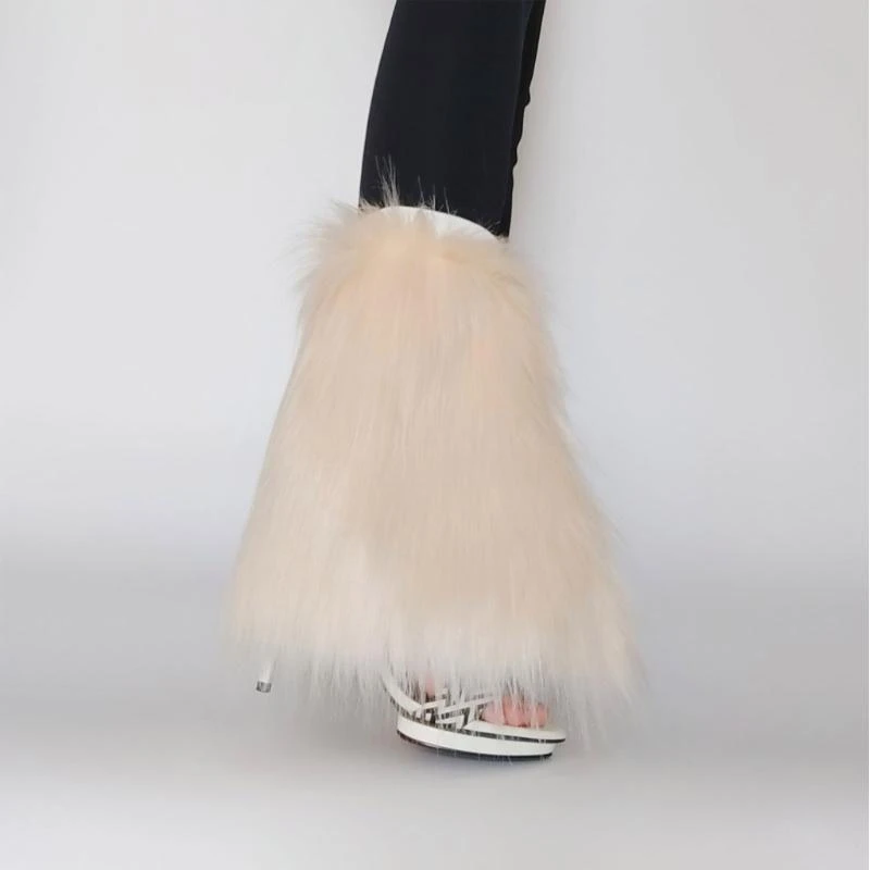 فراء صناعي جهاز تدفئة الساق، شتاء دافئ ناعم غامض لتدفئة الساق قطيفة أكمام طويلة للأحذية أغطية للأحذية الكرنفالات أزياء تنكرية #5