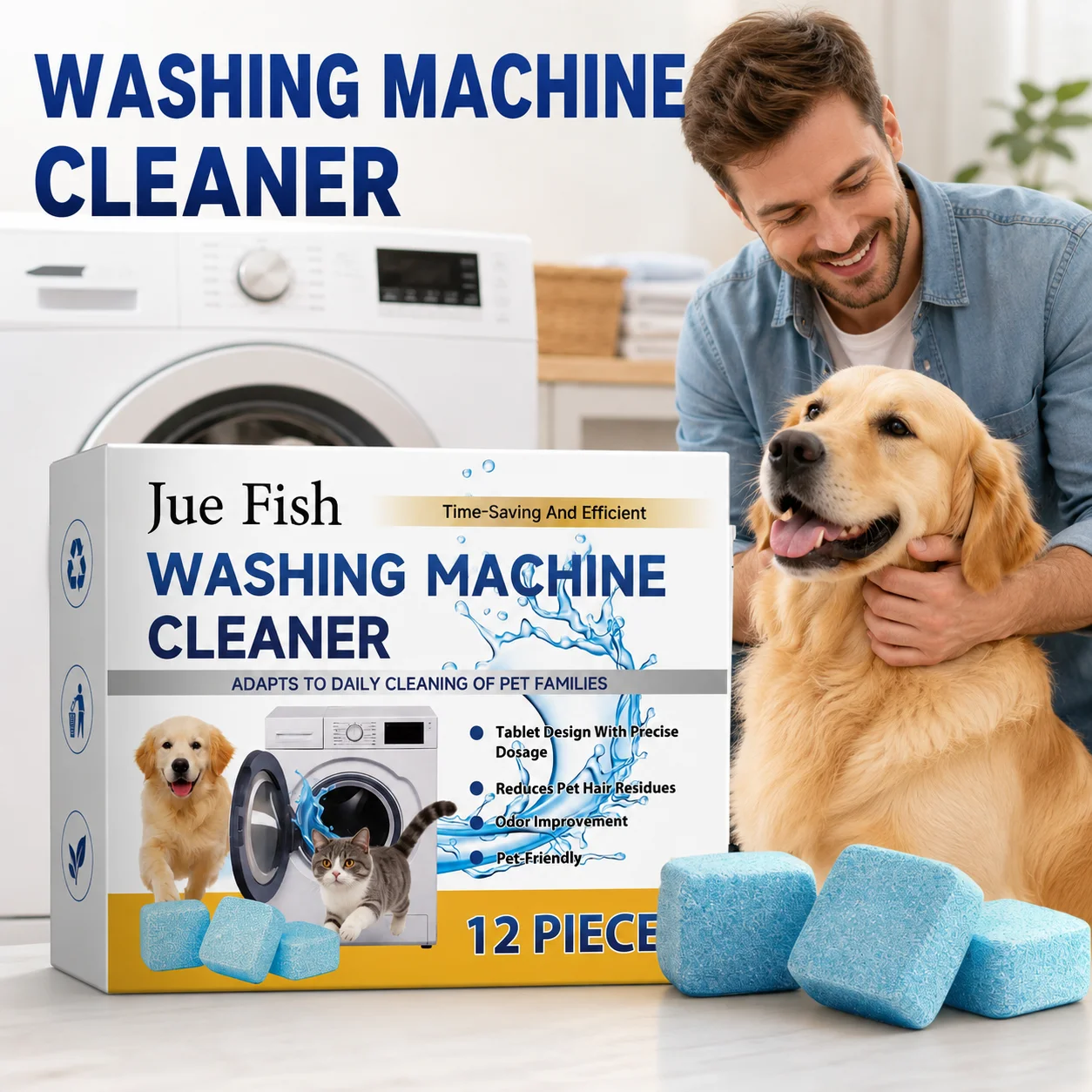 Deep Cleaning Washing Machine Cleaner Effervescent Tablets Efficient Descaling Remove Odor Dissolve Residue Laundry Clean Agent