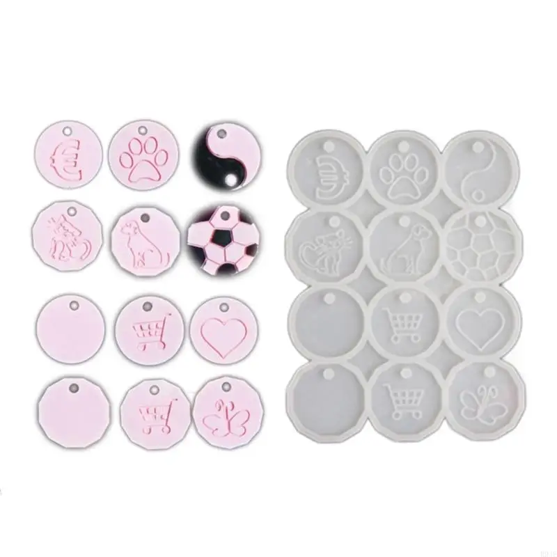 

R9JE DIY Crystal Shopping Tokens Pendant Mold Silicone Mold for Individual Crafts