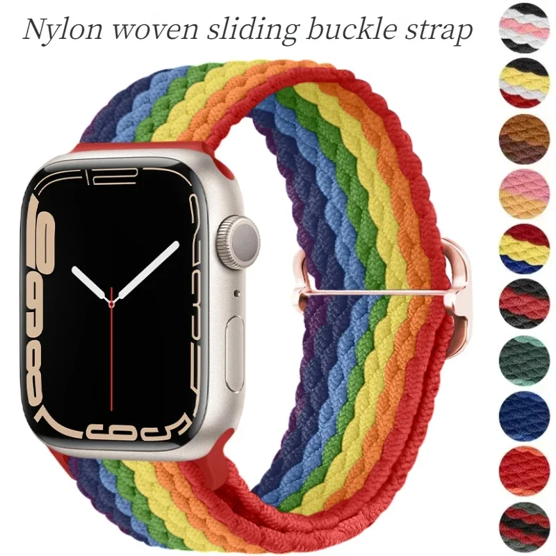 Nylon Strap For Apple Watch Band Ultra/2 49mm 10 42/46mm Bracelet wristband iWatch 9 8 7 6 5 4 SE 45mm 41mm 44mm 40mm 42mm 38mm