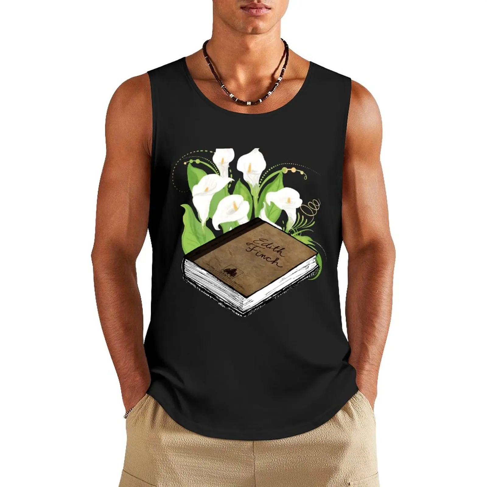 

Edith Finch journal with flowers Tank Top mens clothing Vest male Men's sleeveless gym shirts