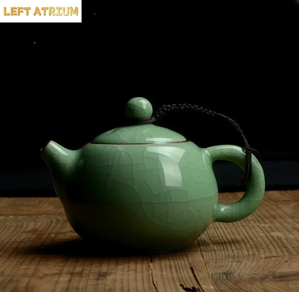 Longquan celadon, small teapot, ice crack glaze, ceramic kungfu teaset, tea pot, about 140ML Onsale~