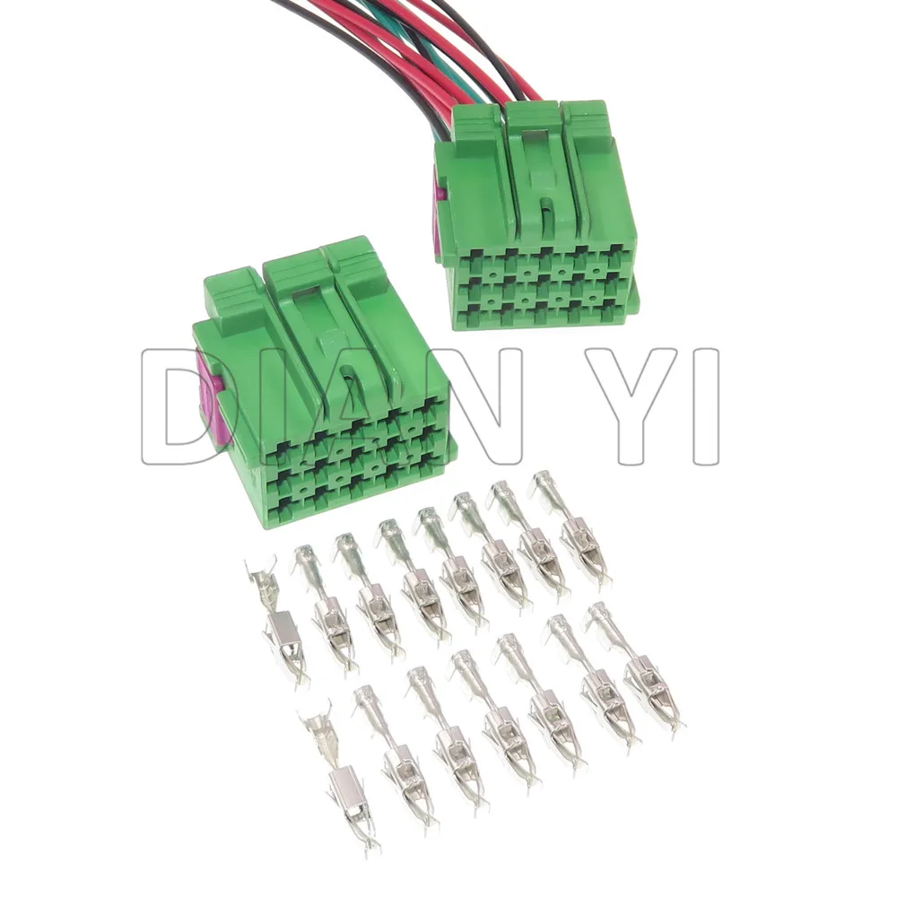 1 Set 15 Way 1-967623-2 Green Car Cable Connector AC Assembly Auto Plastic Housing Unsealed Socket Automotive Parts