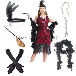 Women's 1920s Costume Vintage Sequin Full Fringed Deco Inspired Flapper Cosplay Dress Roaring 20s Great Gatsby Dress Vestidos