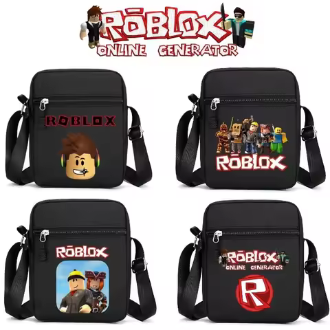 Cartoon Roblox Shoulder Bag for Women Men Anime Crossbody Bag Boy Girl Kawaii Canvas Square Messager Women Men Travel Sport Gift