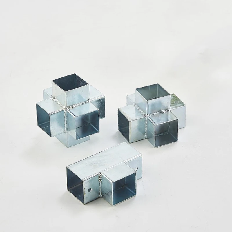 4PCS 40MM 50MM Square Tube 90 Degree Right Angle Two Way Three-Way Iron Tube Guardrail Square Tube Connector