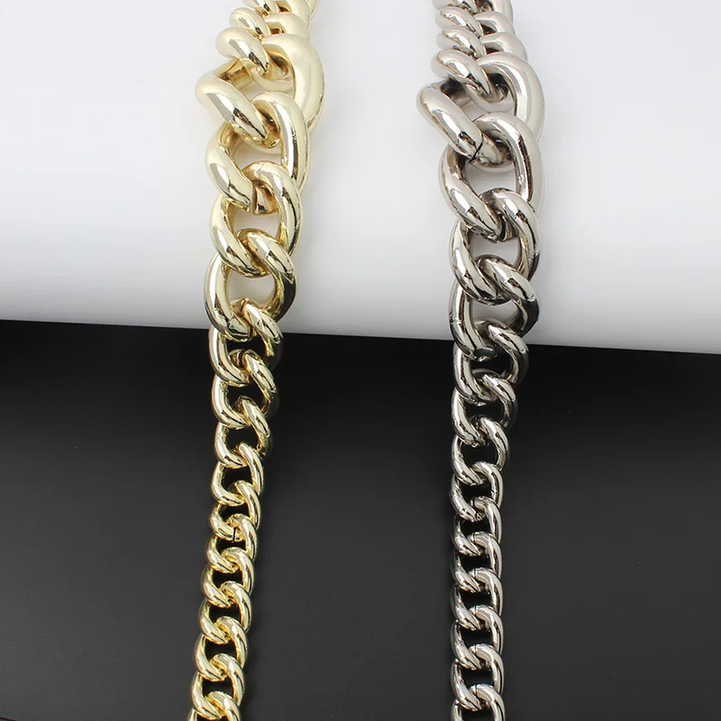 30-130cm On sale Light Weight Silver Alumium Metal Bag Chain Ladies New Handbag Shoulder Light Gold Chain Strapping