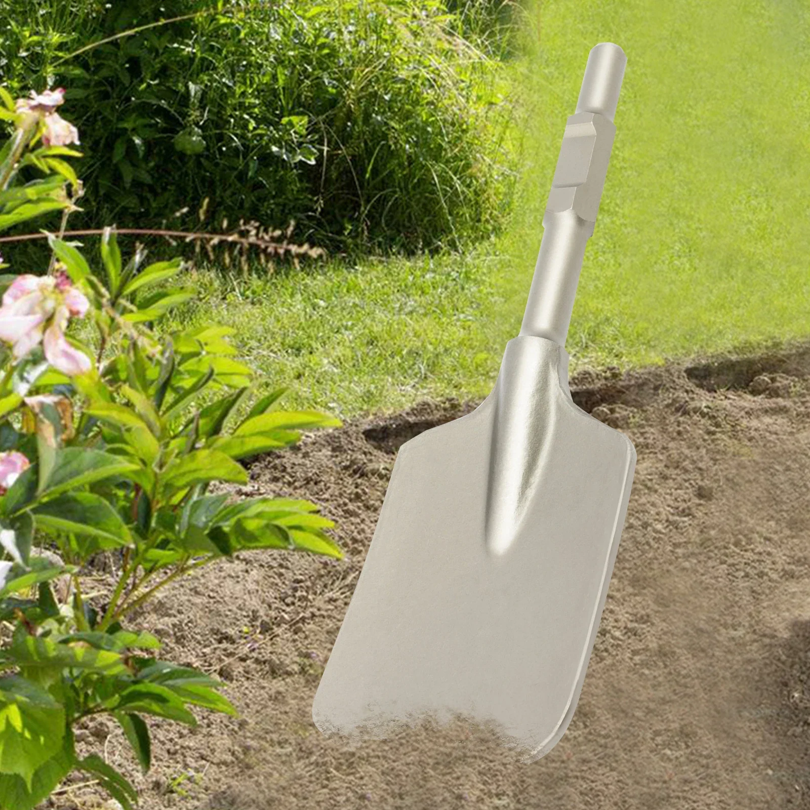 Cinzel de pá, martelo de cinzel, 400x135 mm, cinzel de pá, cinzel de asfalto hexagonal com caixa de plástico, pá de argila, cinzel de solo duro