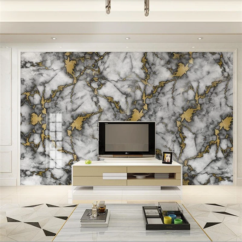 Customized HD natural sapphire marble living room modern style wall mural wallpaper Living room sofa TV background wall bedroom