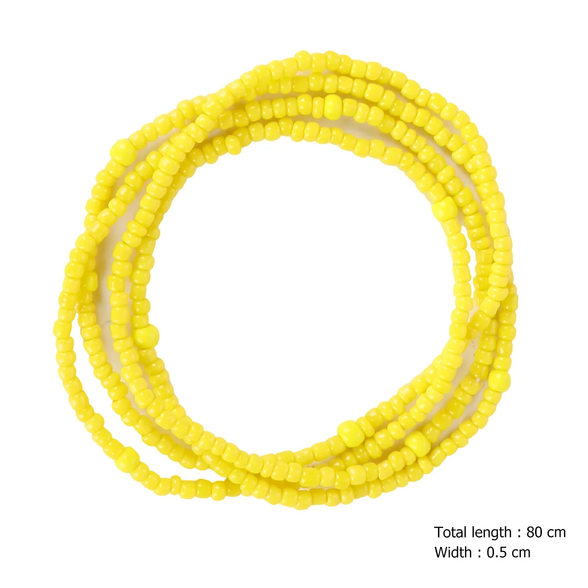黄色の手作りガラスビーズウエストチェーン、腹部装飾、ウエストジュエリー、旅行、ダンスアクセサリー（女性用）
