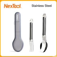 NexTool Fork Spoon 2-in-1 Outdoor Pure Titanium Spork Reusable Camping Tableware Case Stainless Steel Portable Camping Cutlery