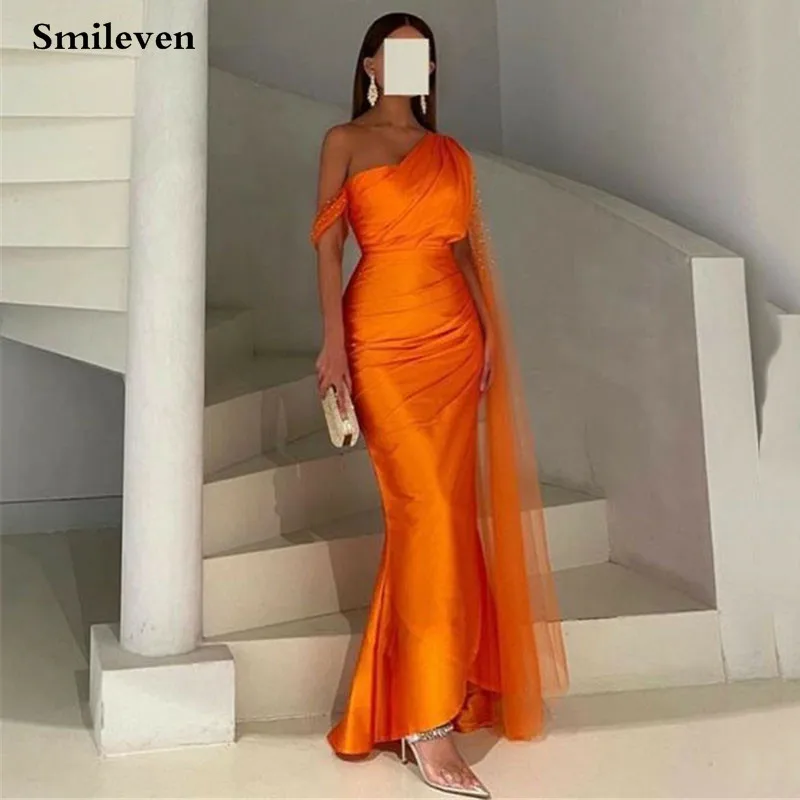Smileven-Vestidos de Noche naranjas sin mangas, vestidos de graduación sexys, vestido de fiesta de noche de sirena