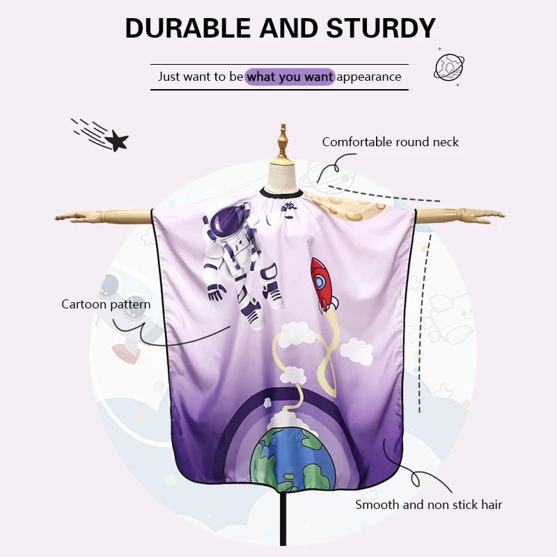 Cape de salon de coiffure pour enfants, motif de dessin animé, robe de coupe de cheveux, salon de coiffure pour enfants, outil de coupe de cheveux pour enfant, nouveau