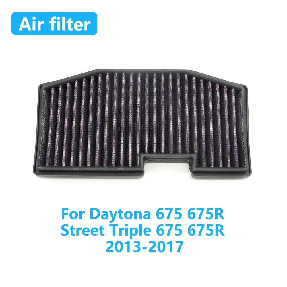 

Motorcycle High Flow Air Filter For Daytona 675 675R Street Triple 675 675R 2013-2017 2016 2015 Intake Cleaner Accessories