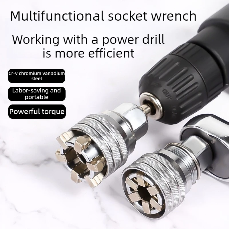 3/8 Inch 10-19mm Hexagonal Universal Sockets Adjustable Torque Ratchet Wrench Sockets Car Repair Tool Sleeve Mechainc Hand Tools