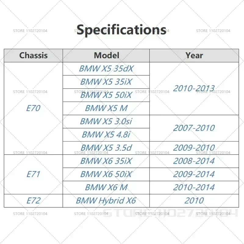 For 2007-2014 BMW X5 X6 (E70 E71) LCI Hyb Car Engine Upper Compartment Partition Panel 51717169419 51717169420 51717169421