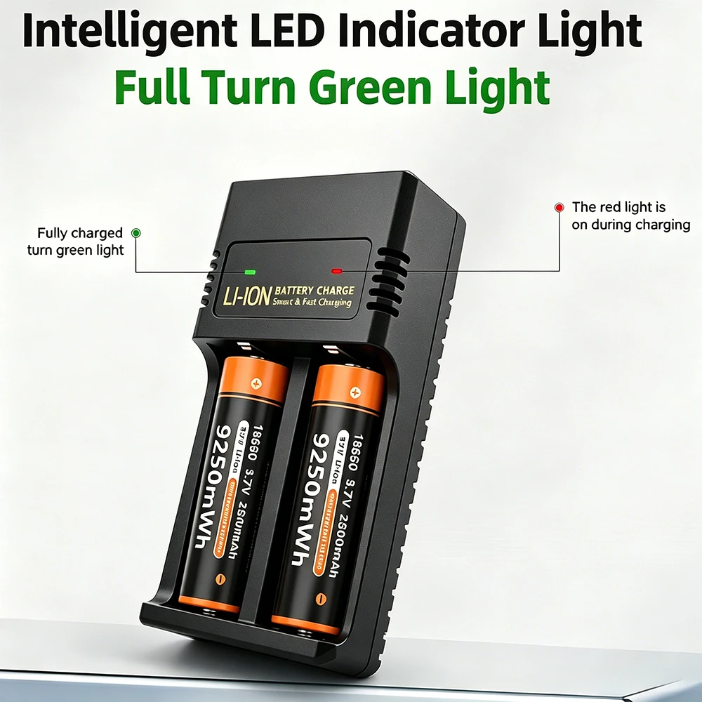 PHOMAX 18650 Lithium Battery 100% New Flashlight 18650 Rechargeable Battery 3.7V 9250mWh Used for Flashlight Mini Fan