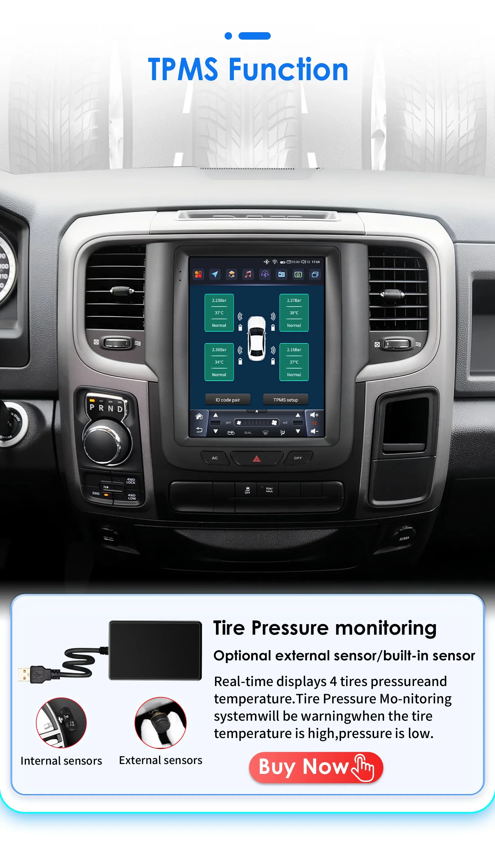 Hizpo 9,7 Autoradio für Dodge RAM 1500 2500 3500 2013–2018, automatisches Handbuch, AC-Multimedia, Android, Auto, GPS, WLAN, FM, RDS, Autoradio AI – Detail 26