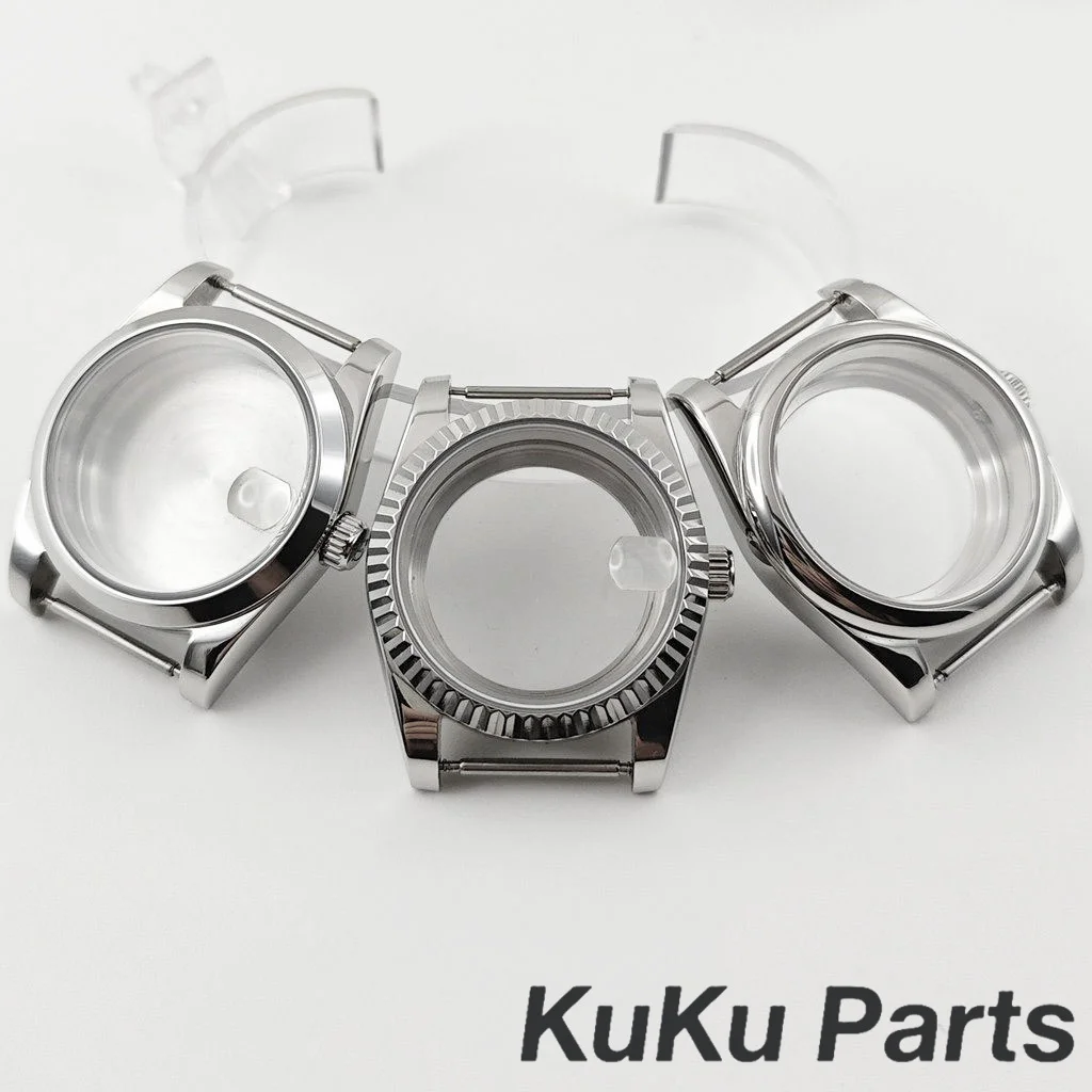 Silber NH35 36 MM/40 MM Hohe Qualität Sapphire Kristall Uhr Fall Wasserdicht Für NH34 NH35 NH36 NH38 NH70 PT5000 ETA 2824 Bewegung