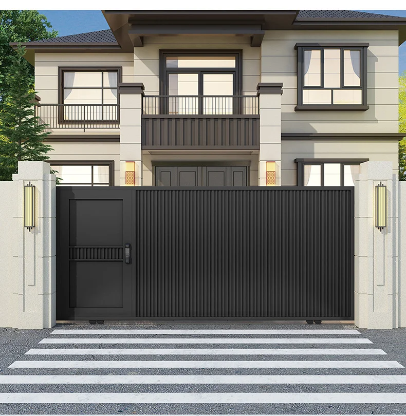 Latest Exterior Gate Designs Metal Entry Automatic Sliding Gate Villa School Church Driveway Car Electric Gate
