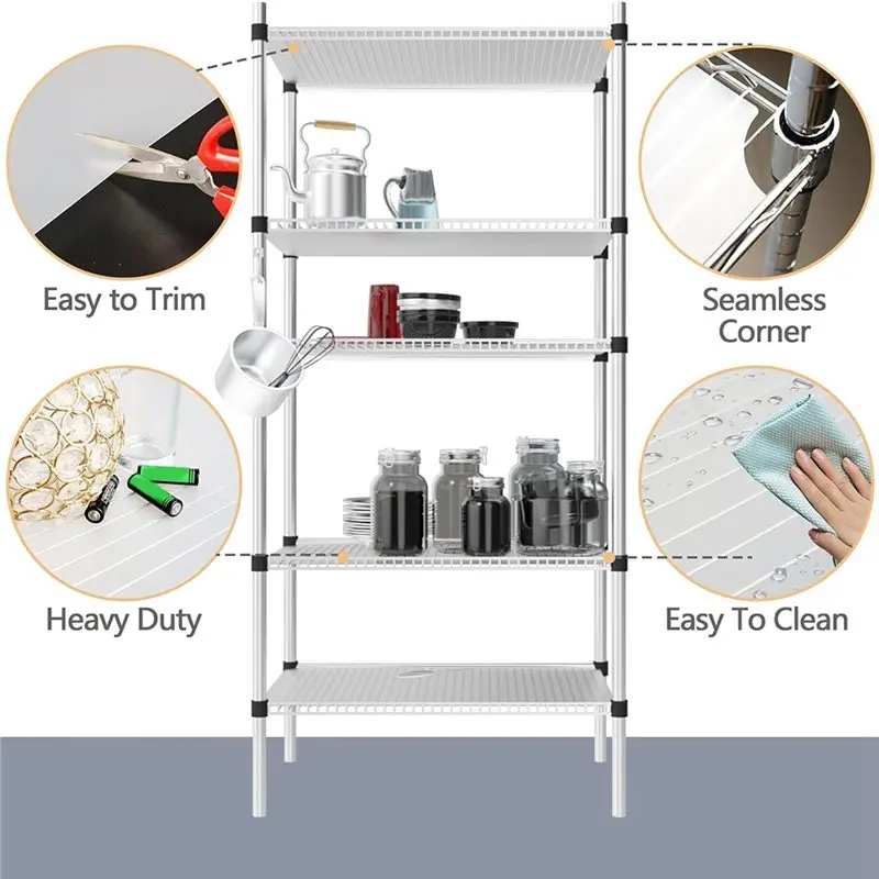 For Wire Shelf System 4Pcs Shelf Liners, 16 X 36 Inch Plastic Mats For Wire Shelving(Rolled)