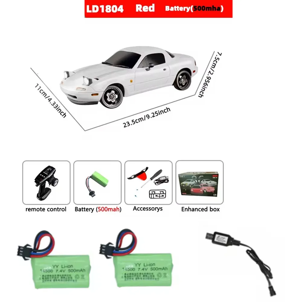 14500 7.4V 500mAh Battery  / Charging Cable For : LD1801 LD1802 LD1804 SM-3P Plug