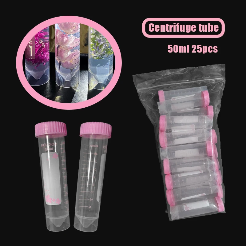 50Ml 25PCS Centrifuge Tubes Free-standing Tubes LeakProof Screw Caps Plastic Container Graduated Write Marks Laboratory Lab