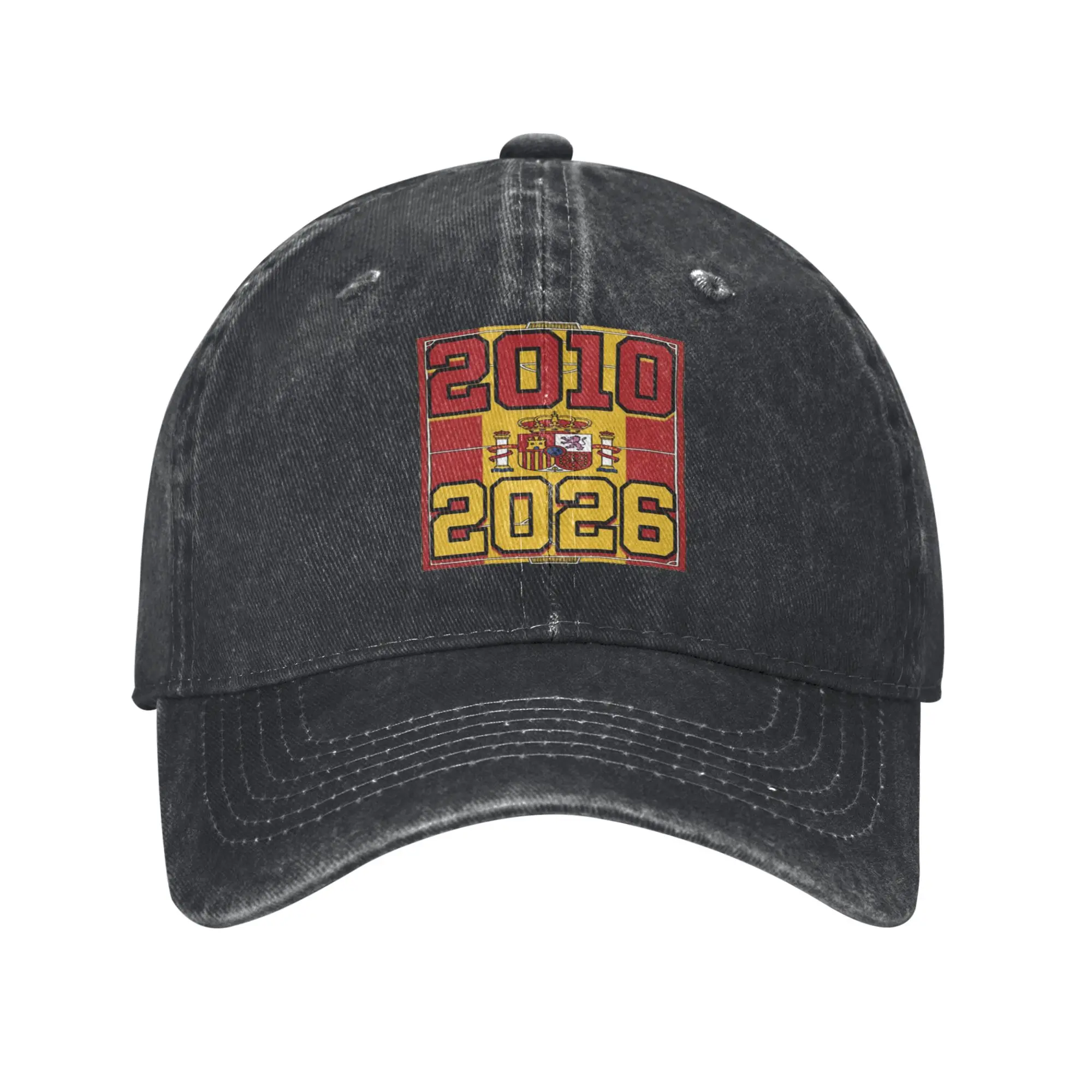 Spain Champions 2010 2026 High-end Retro Cowboy Washed Baseball Caps Men  Denim Golf Hat Girl Camping Peaked Cap