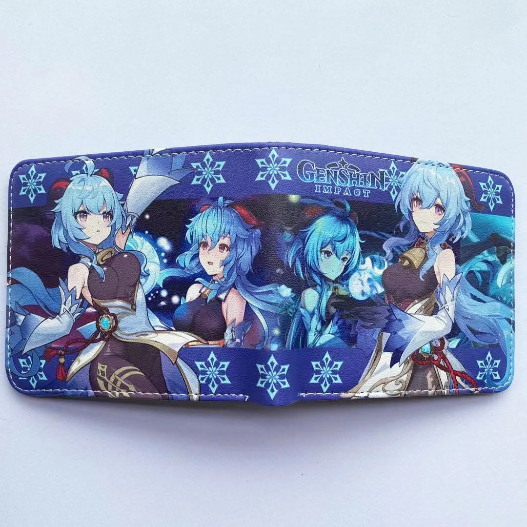 Game Genshin Impact  Tartaglia Venti Diluc Zhong Li Xiao Klee Albedo Ganyu Kaeya Short Wallet Fashion PU Purse Cute Cosplay Gift