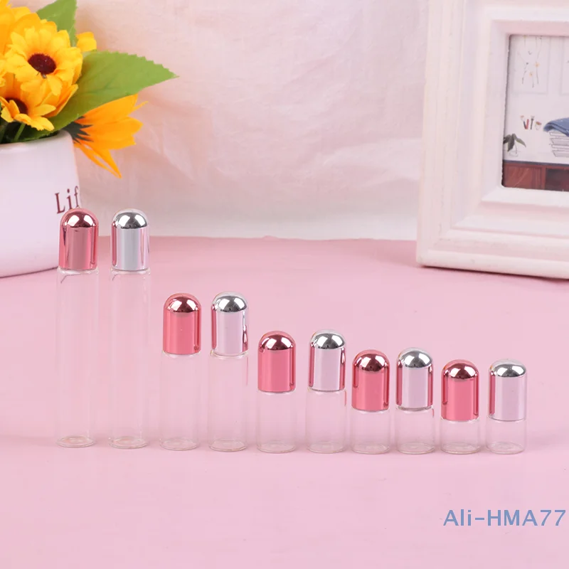 1/2/3/5/10ml Color Thick Glass Roll On Essential Oil Empty Perfume Bottle Roller Ball bottle For Travel