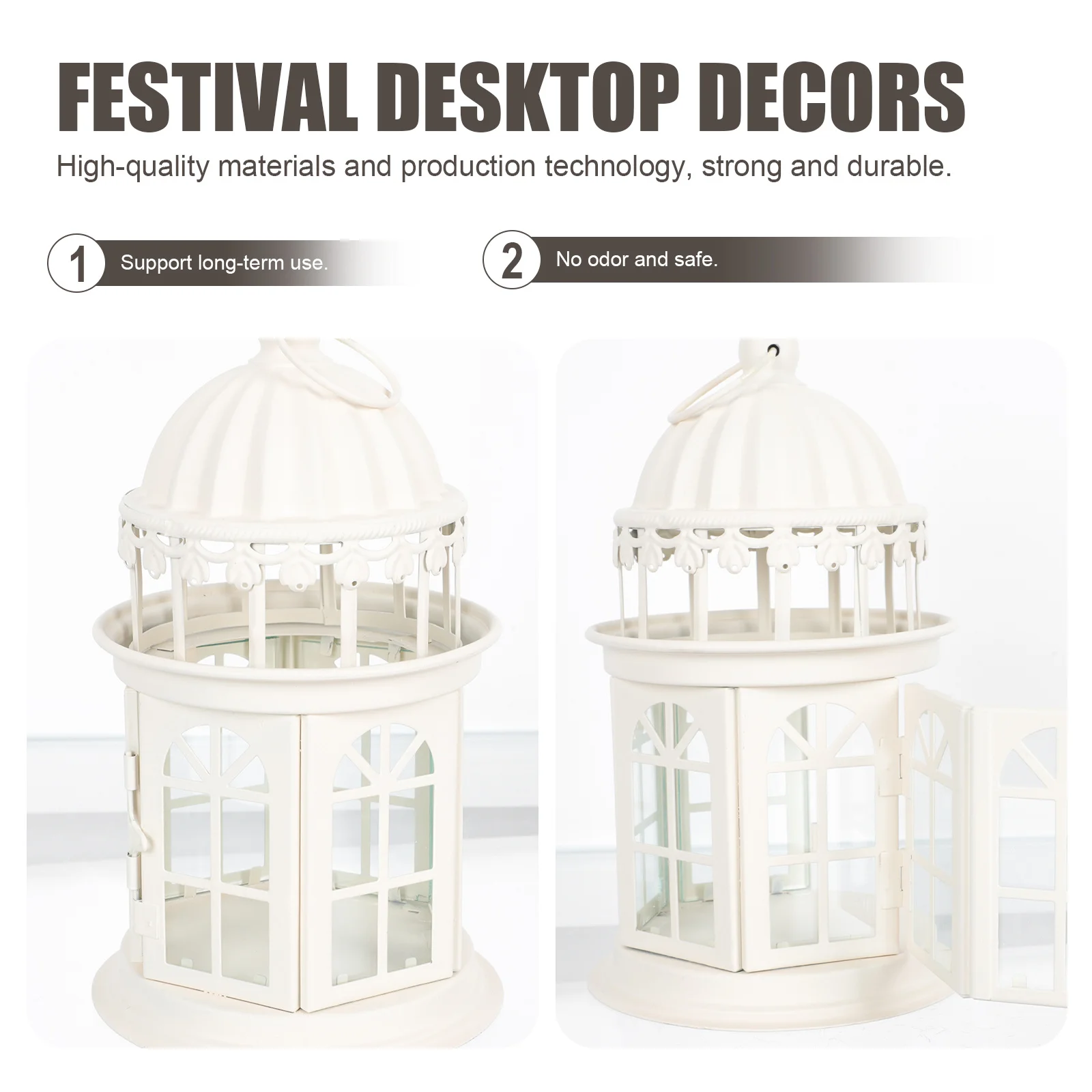 

1Pcs Vintage Candlestick Iron Art Glass Wind Lantern Holiday Stand for Home Restaurant Decoration Festive Atmosphere