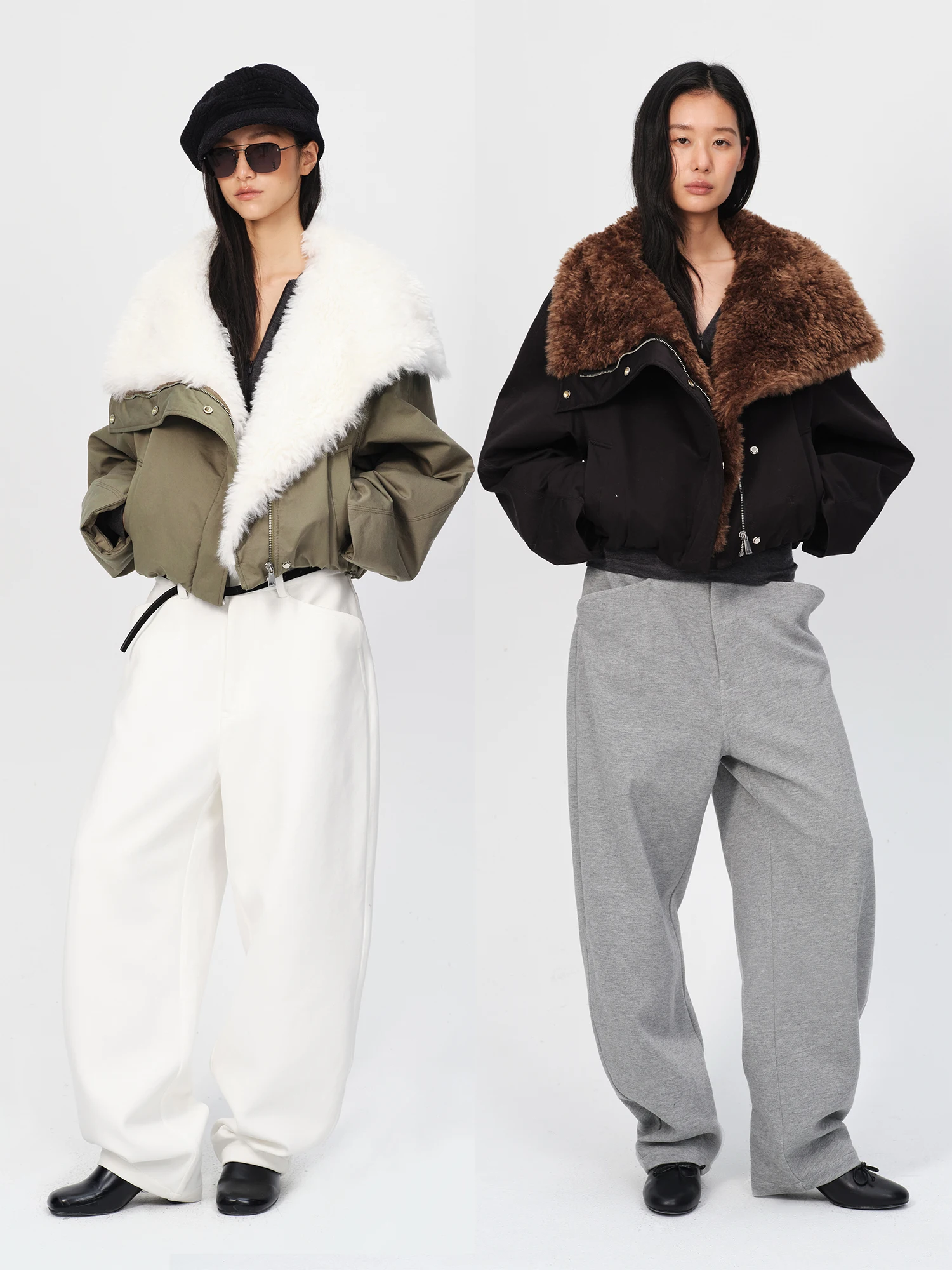 

Curri And Women's Thiened ort Fur Jaet High Collar Casual Sle Cotton Material Winter Outerwear Faion Ladies Coat