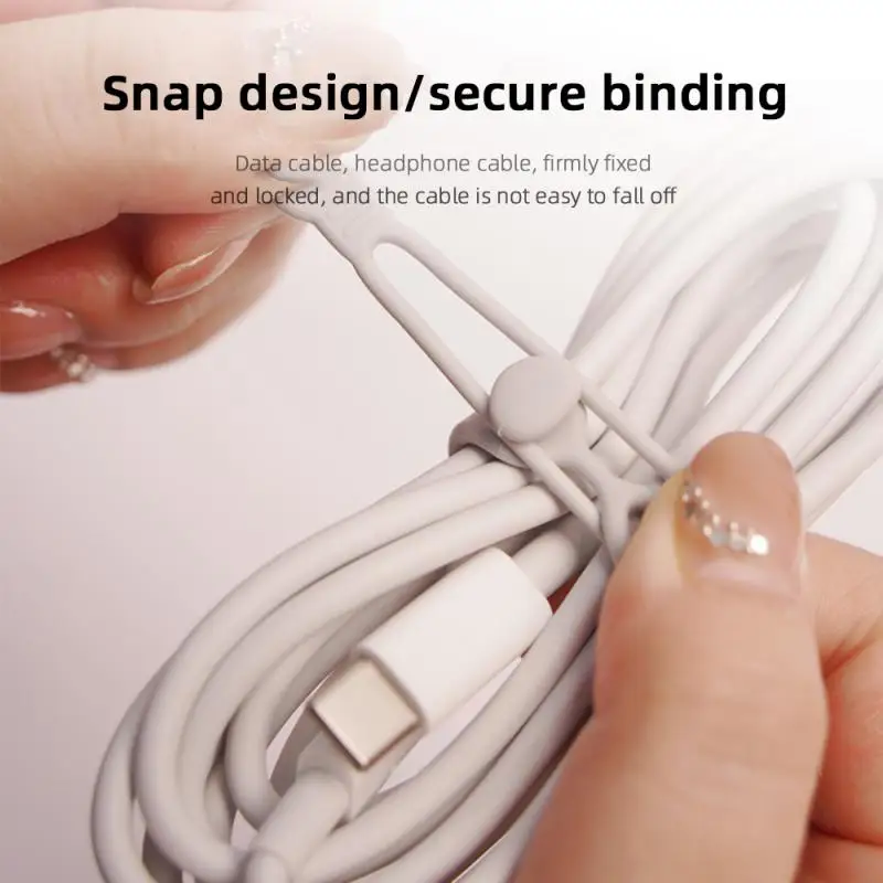 1PCS Cable Organizer Ties Clip Charger Cord Management Silicone Wire Manager Mouse Earphone Holder Data Line Winder Straps