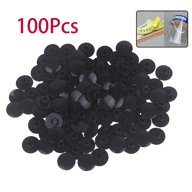100Pcs/Set Round Buckle Plastic Button Set Garden Shoe Back Buckle Plastic Universal Beach Repair For Boys And Girls