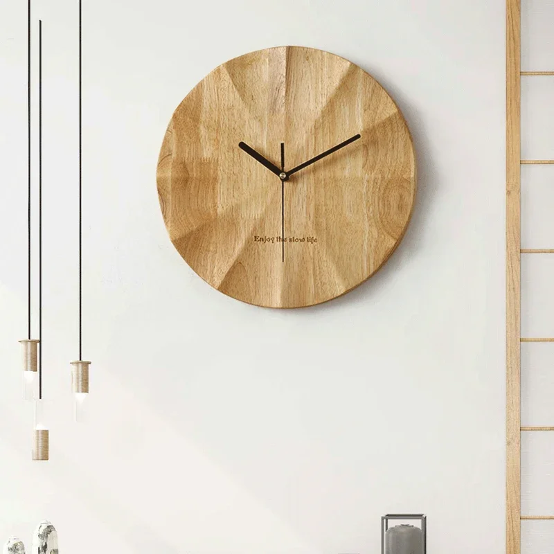 

Living Room Wall Clocks Wooden Aesthetic Design Minimalist Restaurant Silent Wall Watch Nordic Reloj De Pared Home Decoration