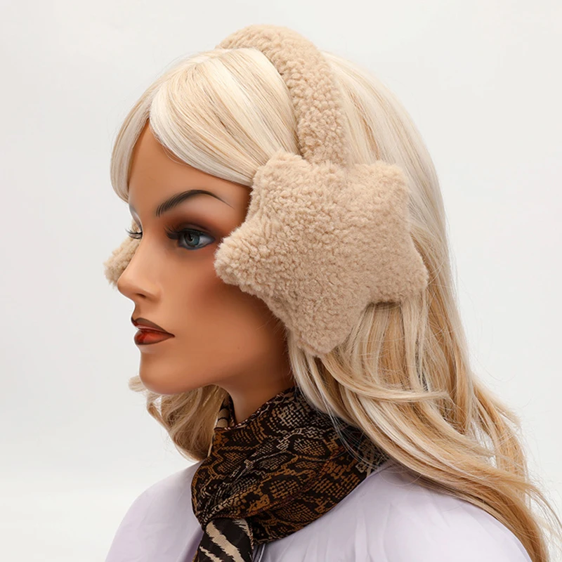 Estrelas Soft Plush Warmer Earmuff, Earflap bonito, inverno ao ar livre, proteção contra frio, orelha-regalos, capa presente, novo