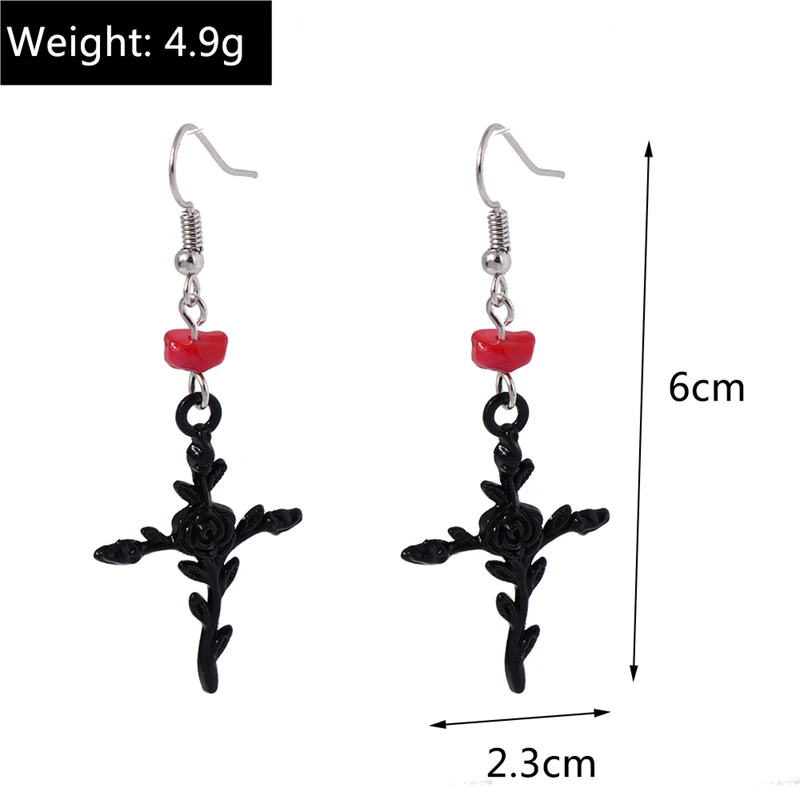 Mode Kristall Kreuz Tropfen Ohrringe für Frauen Gothic Kreuz Baumeln Haken Ohrringe Mädchen Party Festival Schmuck Geschenke – Detail 25