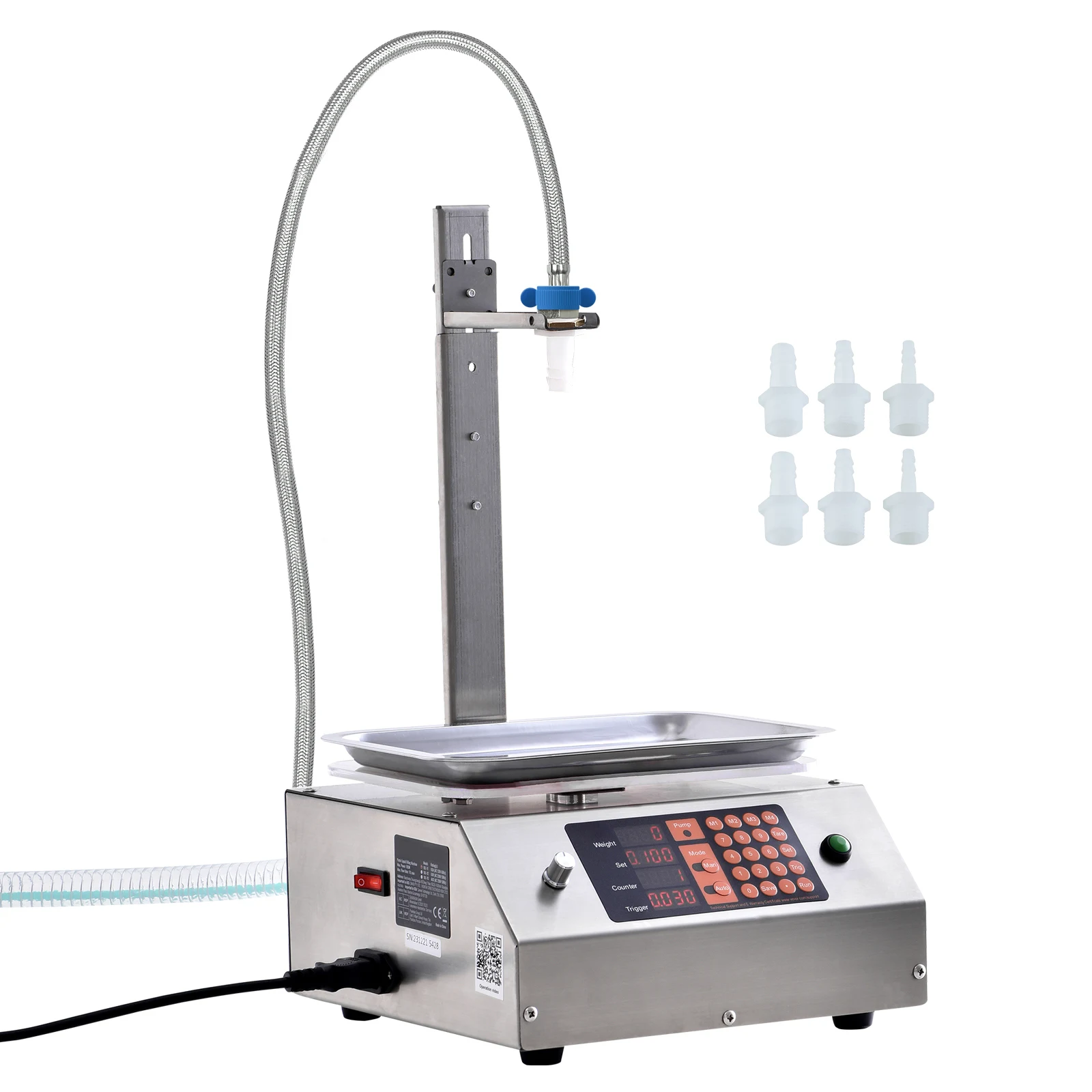SucceBuy 30-15000g Liquid Filling Machine Automatic Bottle Water Filler with Diaphragm Pump Digital Control for Wine Beverage