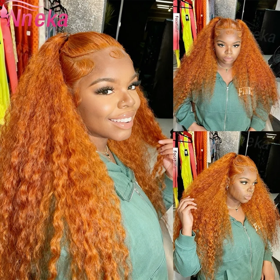 

30-дюймовый глубокий волнистый рыжий HD парик фронтальной части шнурка 13x6 13x4 парик фронта шнурка бразильская волна воды 100% вьющиеся человеческие волосы парик для женщин