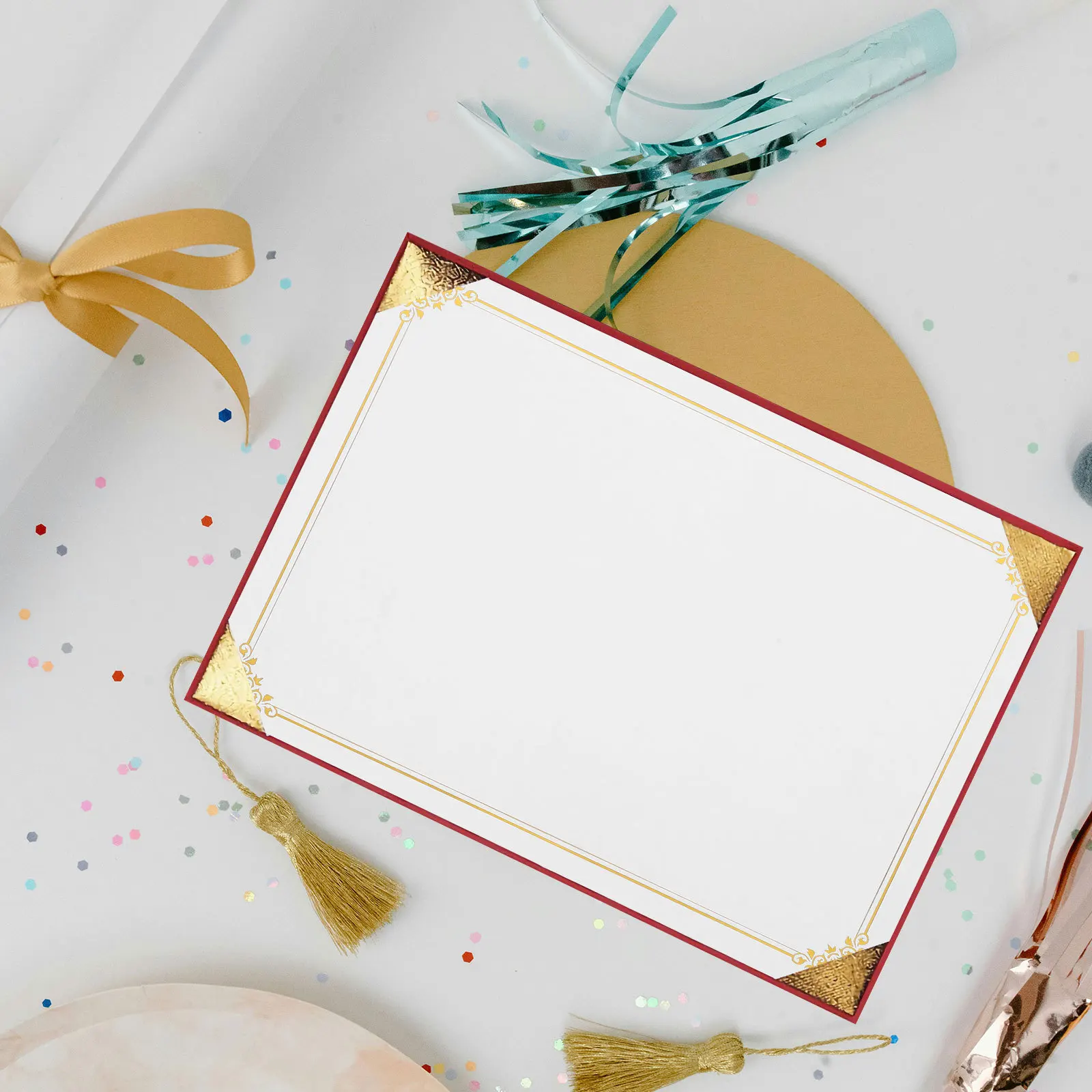 

10pcs Gold Foil Certificate Paper A4 Blank Diploma Printable Award Graduation Certificates Inner Papers School Recognition